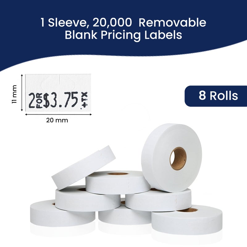 Perco Removable Adhesives White Labels for Monarch 1131 Price Gun - 1 Sleeve, 20,000 Price Gun Labels - Image 3